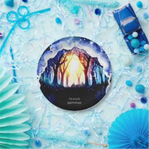 Watercolor Magic Woodland Birthday Paper Plates