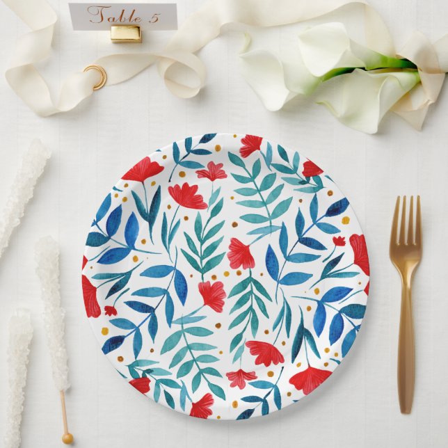 Watercolor Magical Garden  Paper Plates (Wedding)
