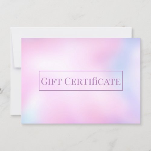 Watercolor Magical Pink Salon Spa Gift Certificate