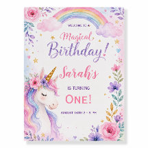 Watercolor Magical Unicorn Birthday