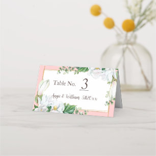 Watercolor Magnolia Blush Wedding Place Card