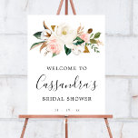 Watercolor Magnolia Bridal Shower Welcome  Foam Board<br><div class="desc">Welcome guests at your bridal shower with this beautiful Watercolor Magnolia Bridal Shower Welcome. Personalize with bride's name and bridal shower date. Design features a lovely arrangement of cotton and magnolia flowers.</div>