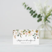 Watercolor Magnolia Cotton Garland Business Card (Standing Front)