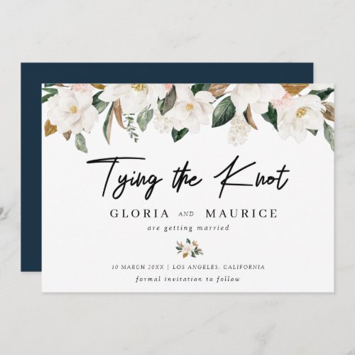 watercolor Magnolia floral Save the Date