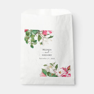 Watercolor Magnolia Flowers Wedding Favor Bag
