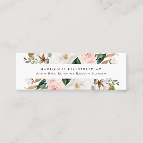 Watercolor Magnolias  Bridal Registry Cards