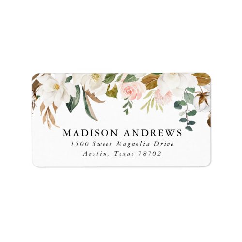 Watercolor Magnolias  Return Address Labels