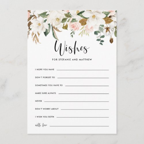 Watercolor Magnolias Rustic Wedding Well Wishes