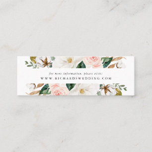 Watercolor Magnolias Wedding Website Cards