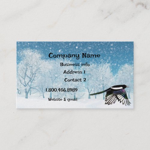 Watercolor Magpie Bird Nature Wildlife  Business Card