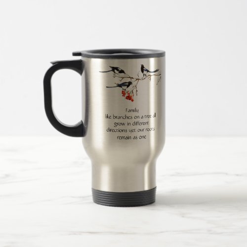 Watercolor Magpie Family Quote Animal Nature   Mug