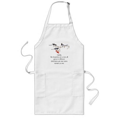 Watercolor Magpie Family Quote Animal Nature   Mug Long Apron