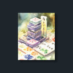 Watercolor Mahjong Art Canvas Print<br><div class="desc">Pretty watercolor mahjong art featuring original art prints from Nicole.</div>