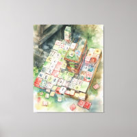 Watercolor Mahjong Art