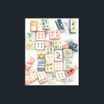 Watercolor Mahjong Art Print<br><div class="desc">Pretty watercolor mahjong art featuring original art prints from Nicole.</div>