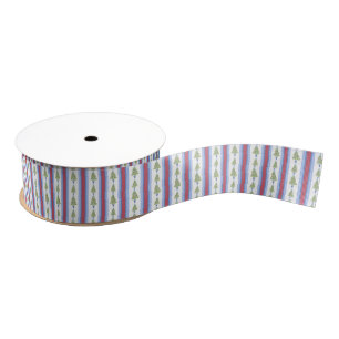 Watercolor Mahjong Christmas Tree Grosgrain Ribbon