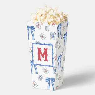 Watercolor Mahjong Tiles & Bows Monogram Favor Boxes