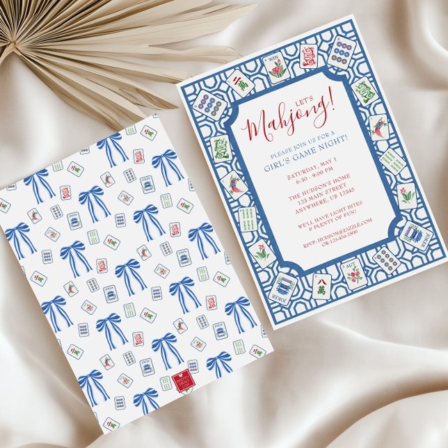 Watercolor Mahjong Tiles Party Invitation (Creator Uploaded)