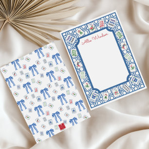 Watercolor Mahjong Tiles Party Note Card