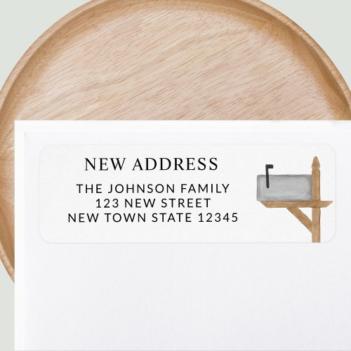 Watercolor Mailbox New Address Return Address Label