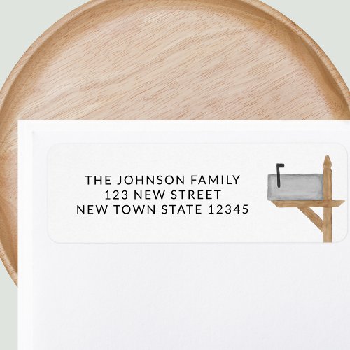 Watercolor Mailbox Return Address Label