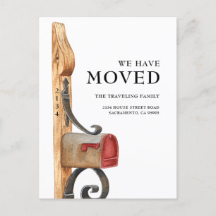 Watercolor Mailbox We Have Moved Announcement Postcard