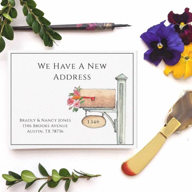 Watercolor Mailbox with Flowers  Postcard (Creator Uploaded)