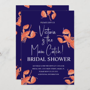 Watercolor Main Catch Lobster Bridal Shower Invitation