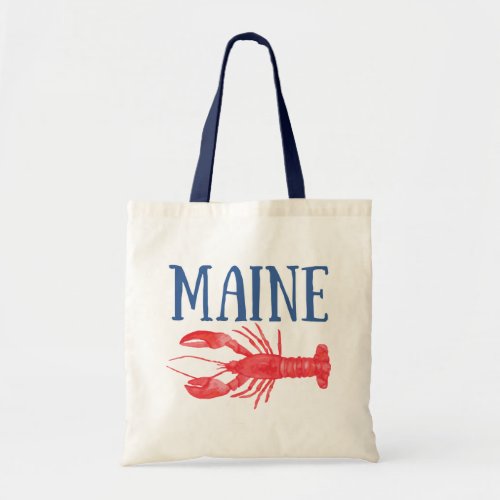 Watercolor Maine Lobster Tote Bag