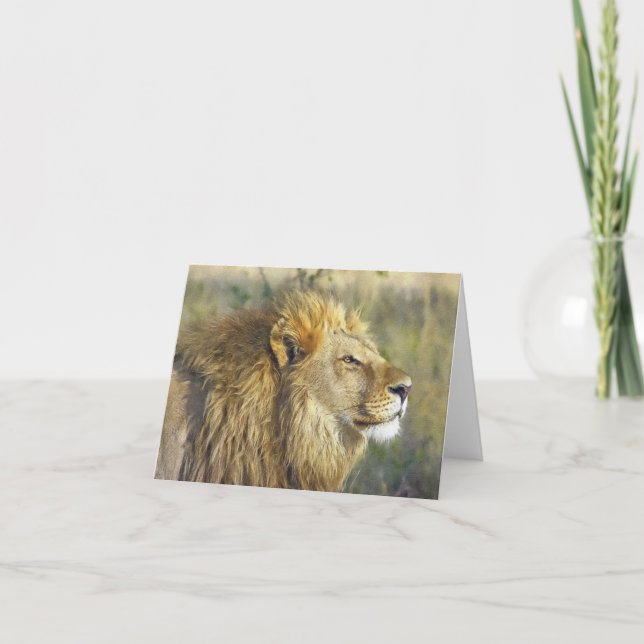 Watercolor Majestic Lion card blank inside (Front)