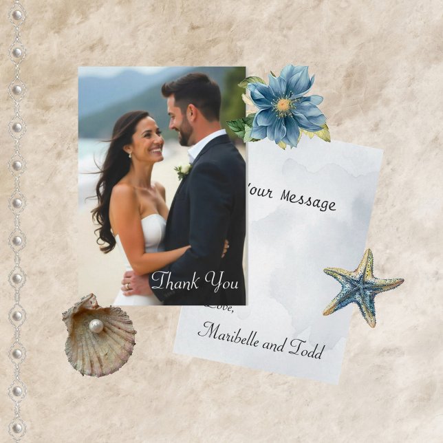 Watercolor Majestic Mia Beach Thank You Cards (Creator Uploaded)
