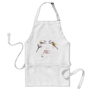 Watercolor Makeup Face Adult Apron