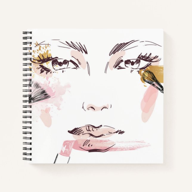 Watercolor Makeup Face Notebook (Front)