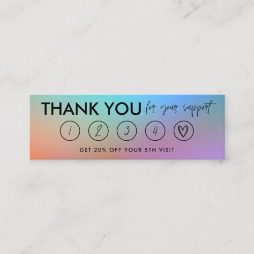 Watercolor Makeup Hair Thanks Loyalty Card