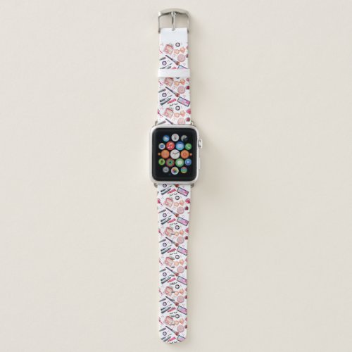 Watercolor Makeup Pattern Apple Watch Band