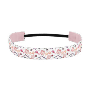 Watercolor Makeup Pattern Athletic Headband