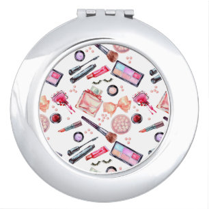 Watercolor Makeup Pattern Compact Mirror
