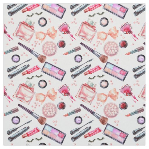 Watercolor Makeup Pattern Fabric