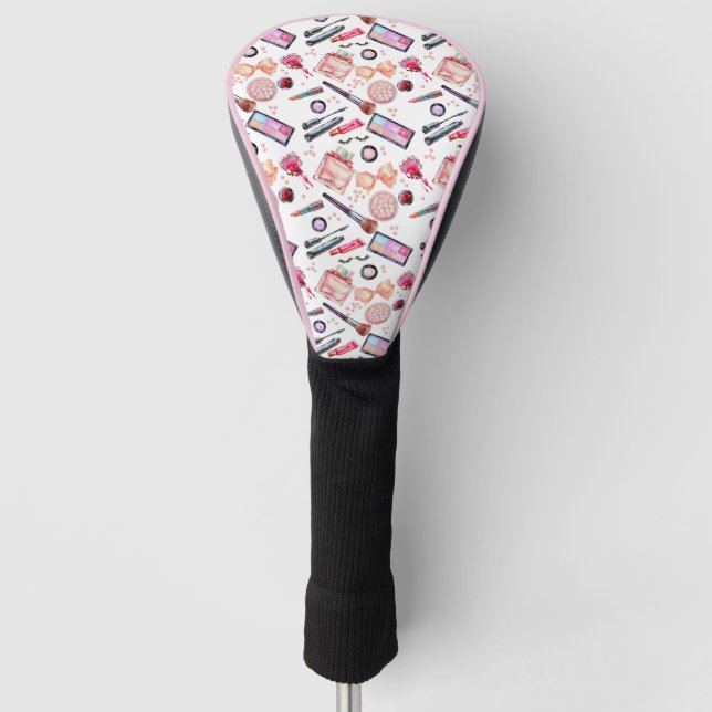 Watercolor Makeup Pattern Golf Head Cover (Front)