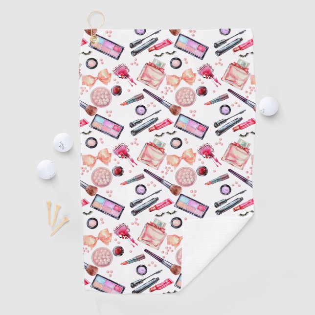 Watercolor Makeup Pattern Golf Towel (InSitu)