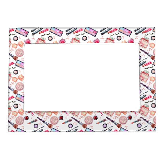 Watercolor Makeup Pattern Magnetic Frame (Front)