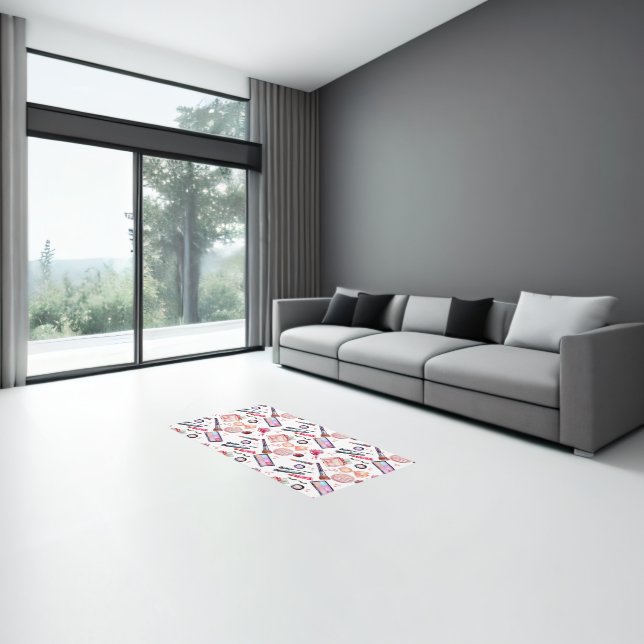 Watercolor Makeup Pattern Rug (Insitu (Indoor 3))