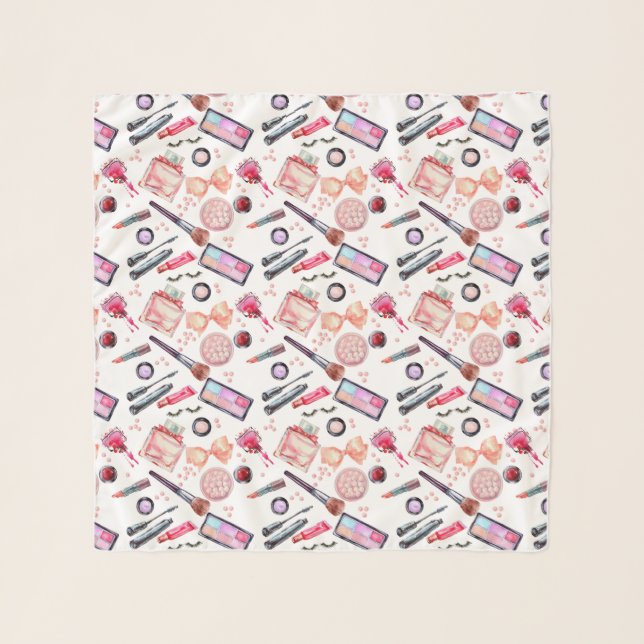 Watercolor Makeup Pattern Scarf (Front)