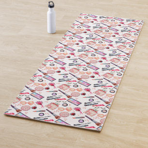 Watercolor Makeup Pattern Yoga Mat