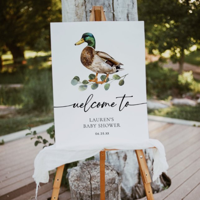 Watercolor Mallard Duck Baby Shower Foam Board (Creator Uploaded)