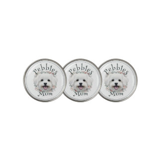 Watercolor Maltese and Floral Wreath Golf Ball Marker