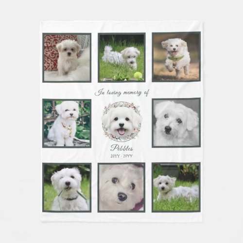 Watercolor Maltese and Floral Wreath Memorial