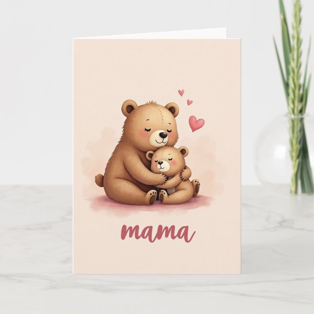 Watercolor Mama Bear Card (Front)