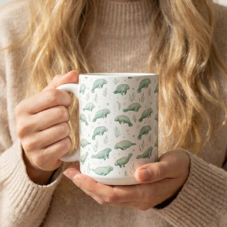Watercolor Manatee Mug