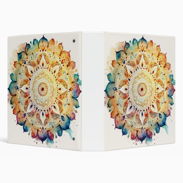 Watercolor Mandala 3 Ring Binder (Background)
